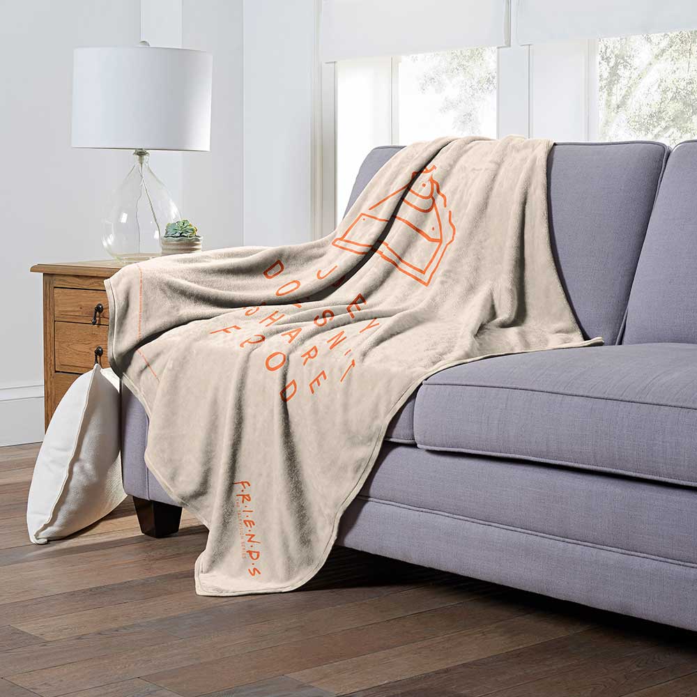 Warner Bros. Friends Joey Doesn't Share Silk Touch Throw Blanket 50x60 Inches