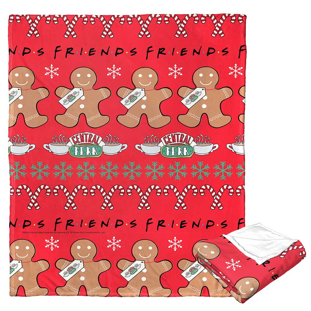 Warner Bros. Friends Gingerbread Pattern Silk Touch Throw Blanket 50x60 Inches