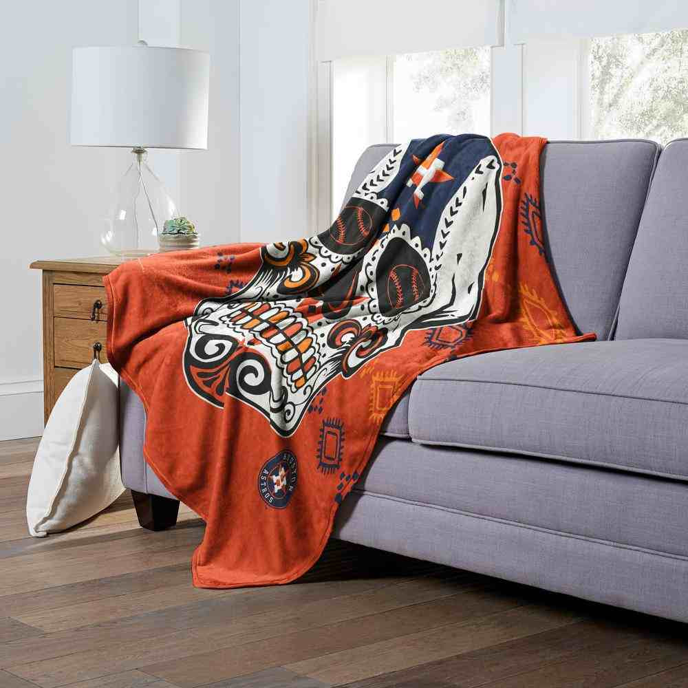 MLB Houston Astros Candy Skull Silk Touch Throw Blanket 50x60 Inches