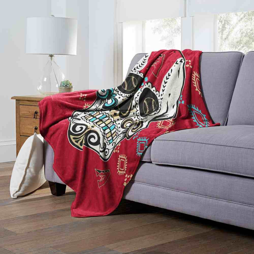 MLB Arizona Diamondbacks Candy Skull Silk Touch Throw Blanket 50x60 Inches