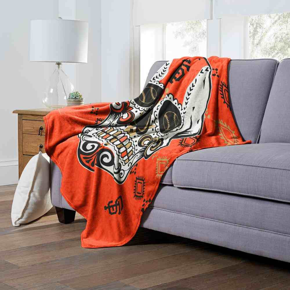 MLB San Francisco Giants Candy Skull Silk Touch Throw Blanket 50x60 Inches