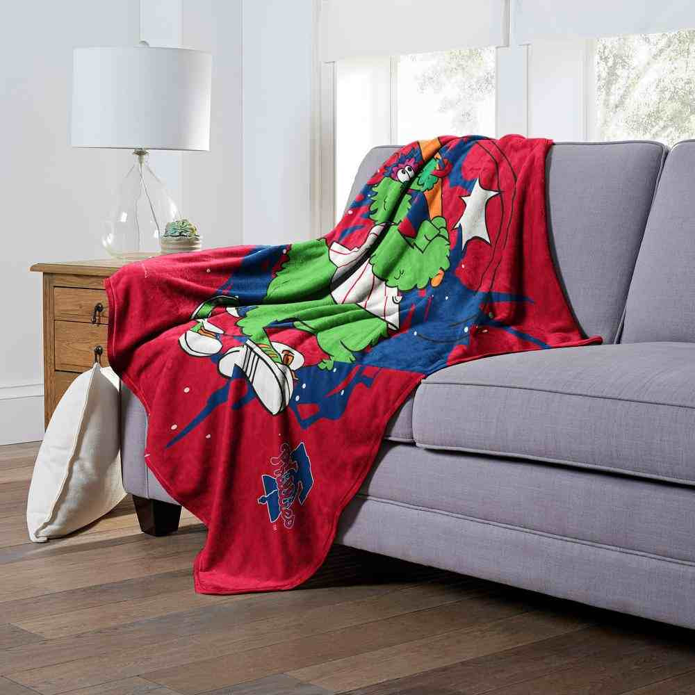 MLB Philadelphia Phillies Mascot Silk Touch Throw Blanket 50x60 Inches