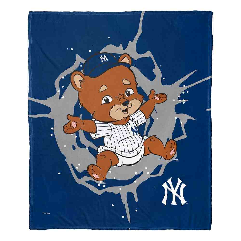 MLB New York Yankees Mascot Silk Touch Throw Blanket 50x60 Inches