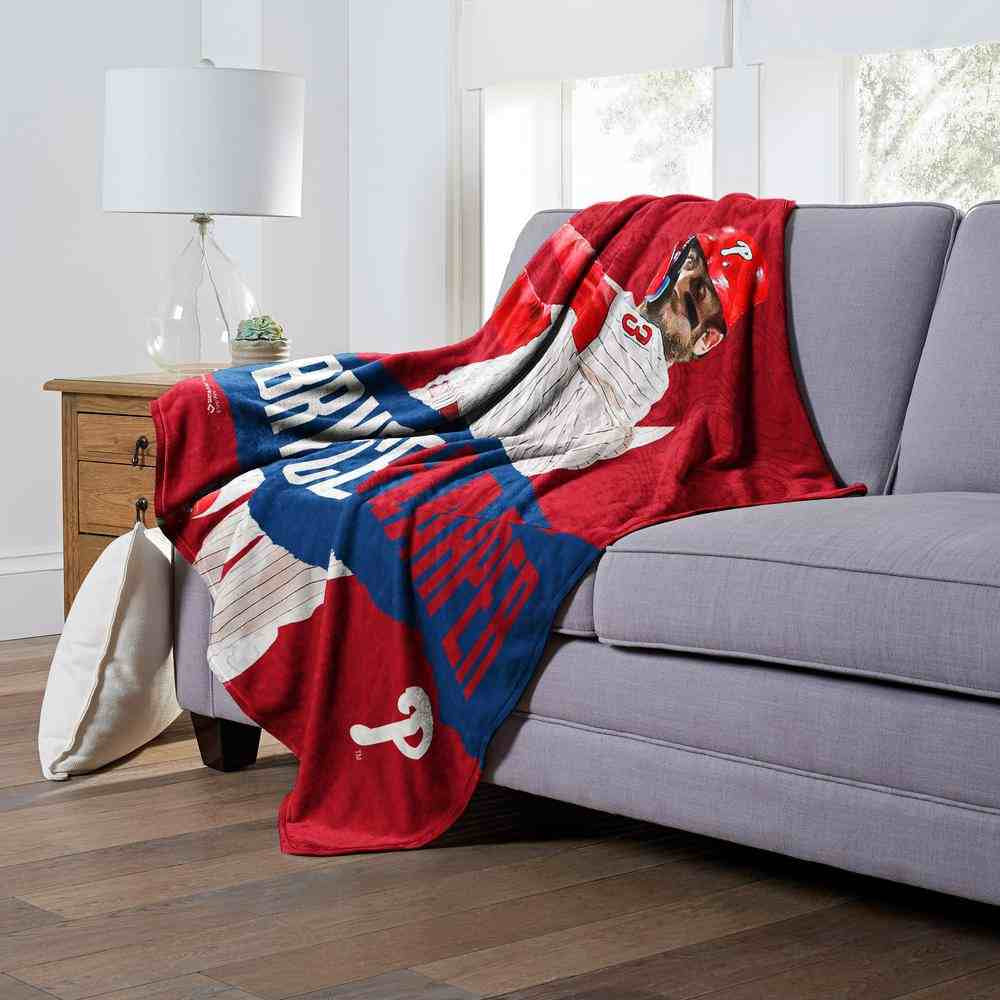 MLB Philadelphia Phillies Bryce Harper Silk Touch Throw Blanket 50x60 Inches