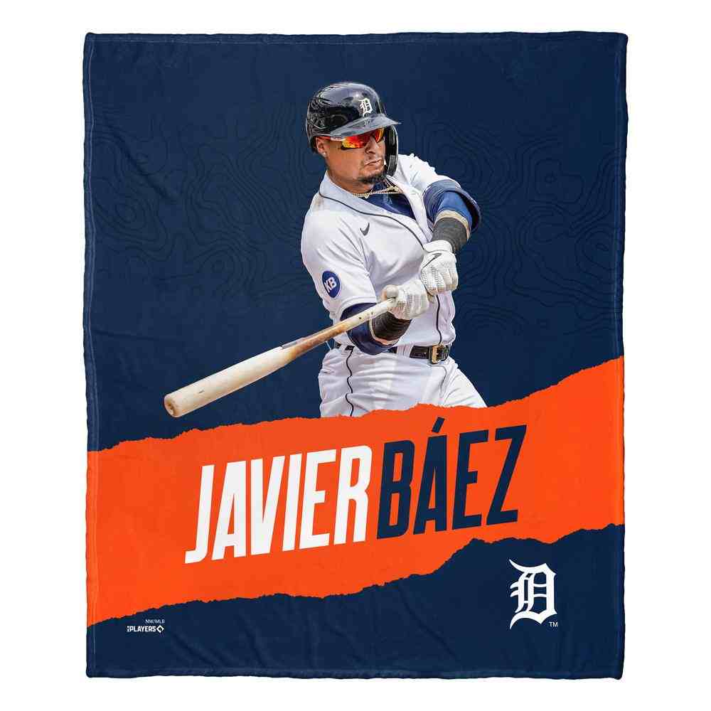 MLB Detroit Tigers Javier Baez Silk Touch Throw Blanket 50x60 Inches