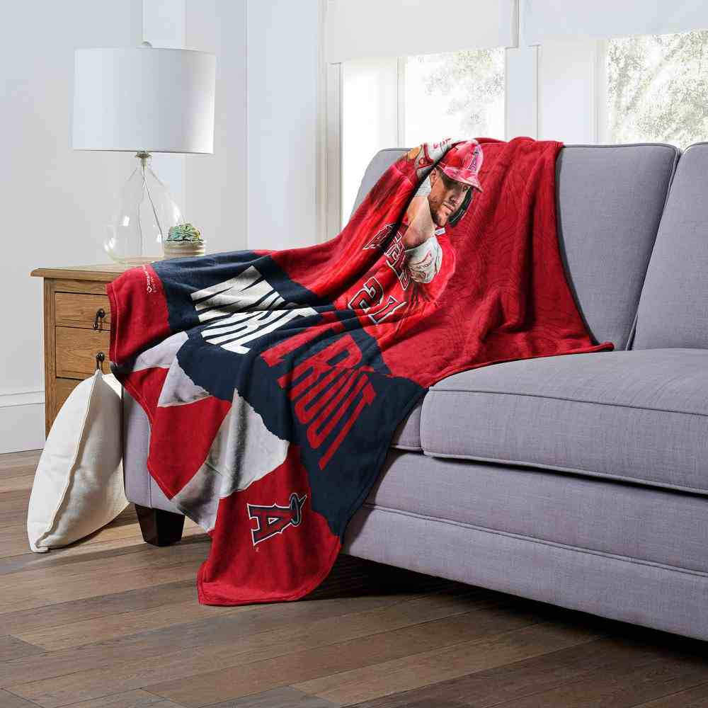 MLB Los Angeles Angels Mike Trout Silk Touch Throw Blanket 50x60 Inches