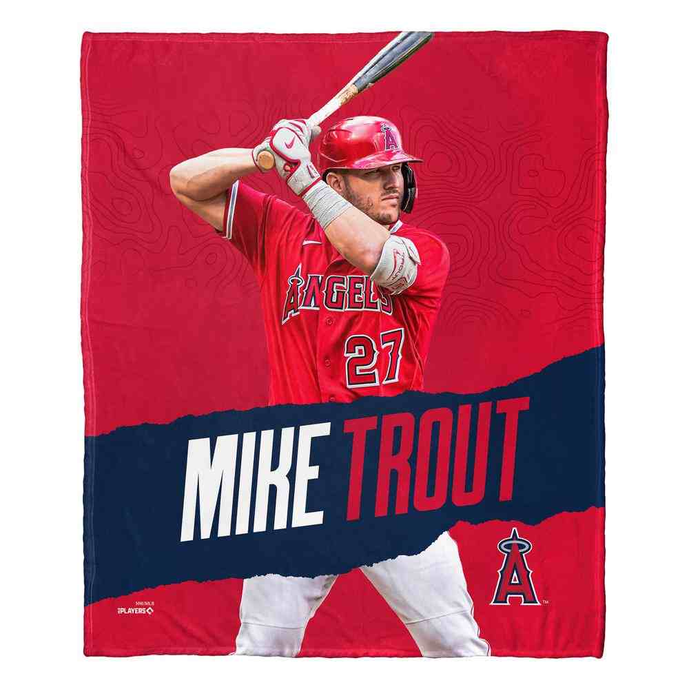 MLB Los Angeles Angels Mike Trout Silk Touch Throw Blanket 50x60 Inches