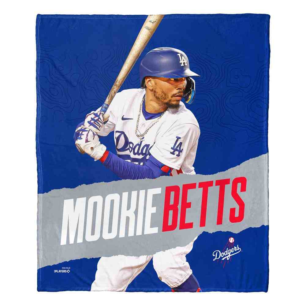MLB Los Angeles Dodgers Mookie Betts Silk Touch Throw Blanket 50x60 Inches