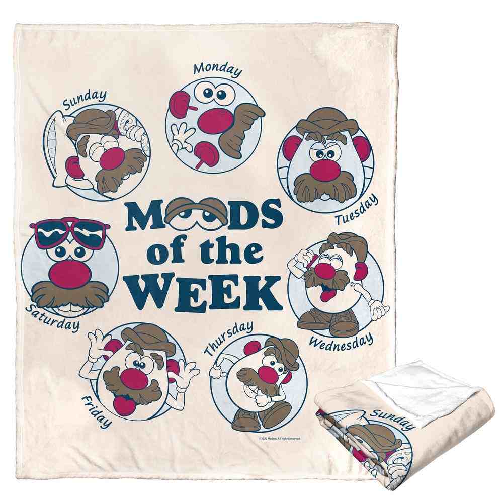 Hasbro Mr. Potato Head Weekly Mood Silk Touch Throw Blanket 50x60 Inches