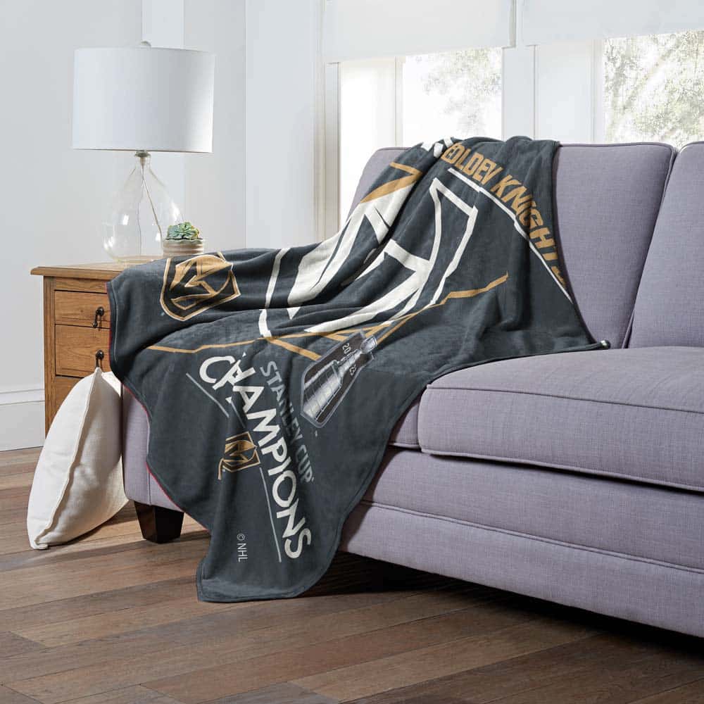 NHL Vegas Golden Knights 2023 Stanley Cup Champions Silk Touch Throw Blanket 50x60 Inches