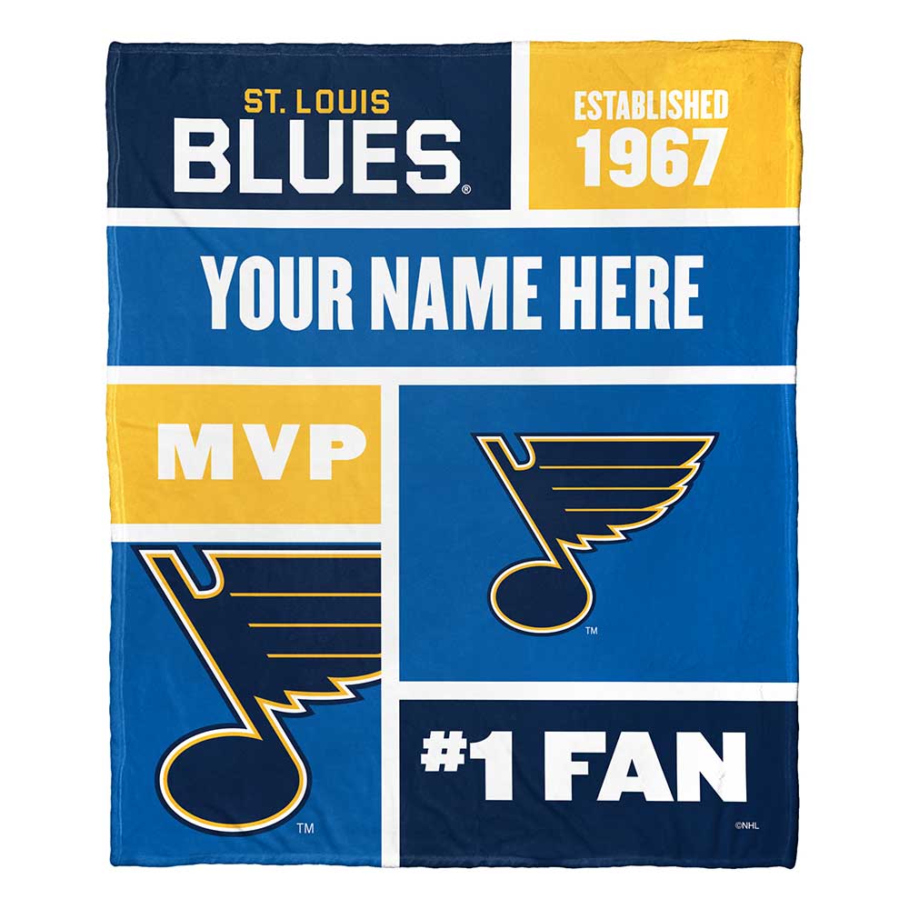 NHL St. Louis Blues Colorblock Personalized Silk Touch Throw Blanket 50x60 Inches