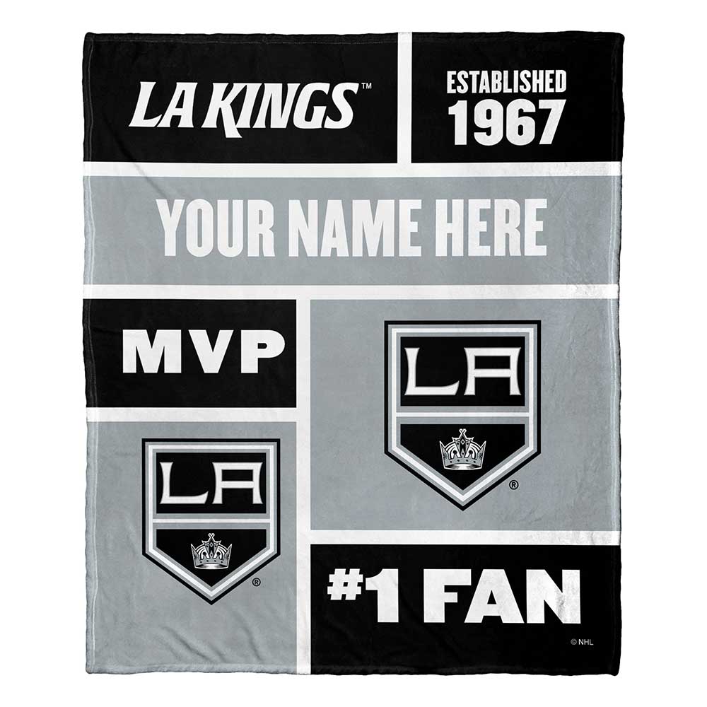 NHL Los Angeles Kings Colorblock Personalized Silk Touch Throw Blanket 50x60 Inches