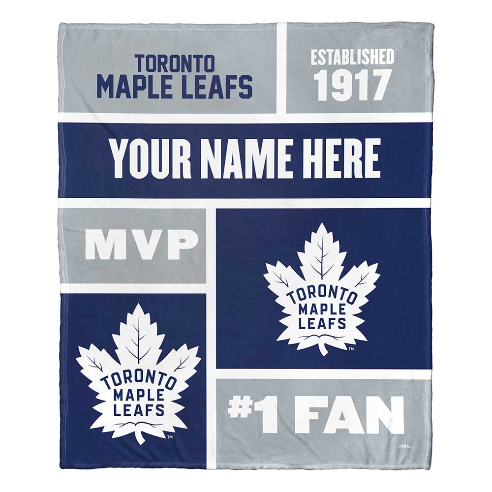 NHL Toronto Maple Leafs Colorblock Personalized Silk Touch Throw Blanket 50x60 Inches
