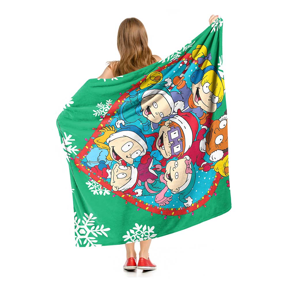 Nickelodeon Nick Rewind Rugrats Christmas Babies Silk Touch Throw Blanket 50x60 Inches