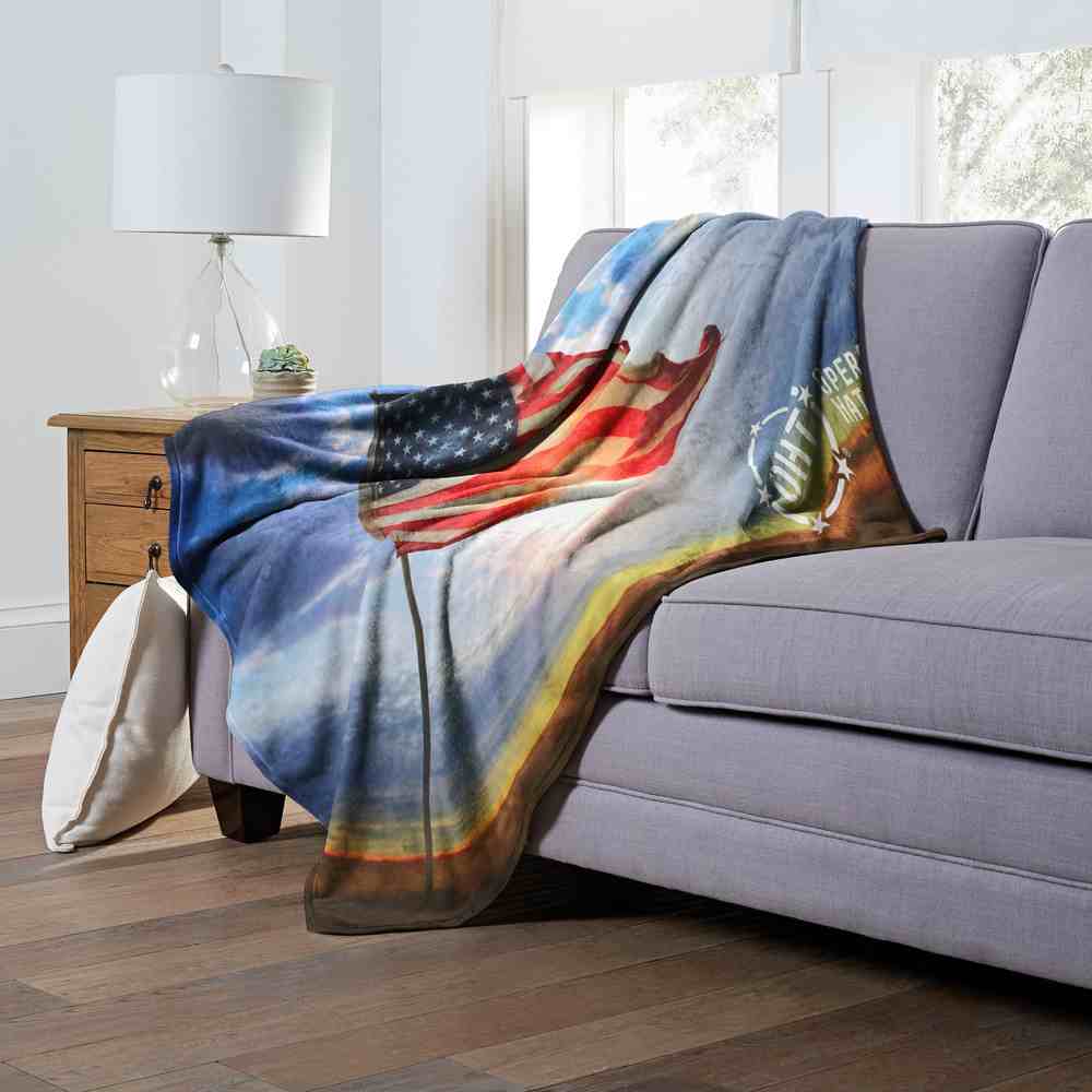 Operation Hat Trick Operation Hat Trick Flag Glare Silk Touch Throw Blanket 50x60 Inches