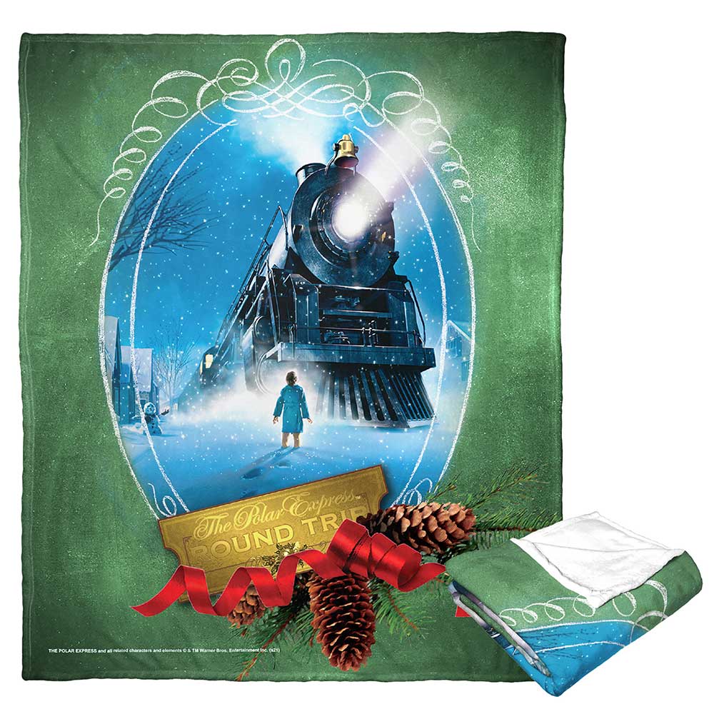 Warner Bros. Polar Express Round Trip Silk Touch Throw Blanket 50x60 Inches