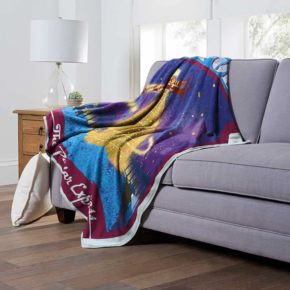 Warner Bros. Polar Express The North Pole Silk Touch Throw Blanket 50x60 Inches