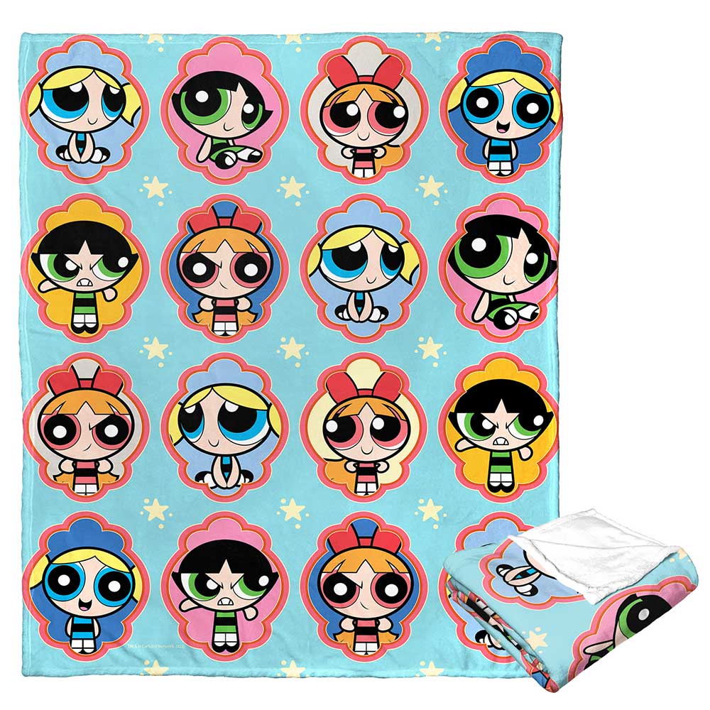 Cartoon Network Powerpuff Girls Classic Expressions Silk Touch Throw Blanket 50x60 Inches