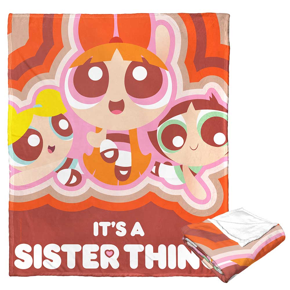 Cartoon Network Powerpuff Girls It's A Sister Thing Silk Touch Throw Blanket 50x60 Inches