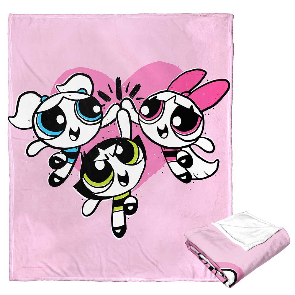 Cartoon Network Powerpuff Girls Power Puff Together Silk Touch Throw Blanket 50x60 Inches