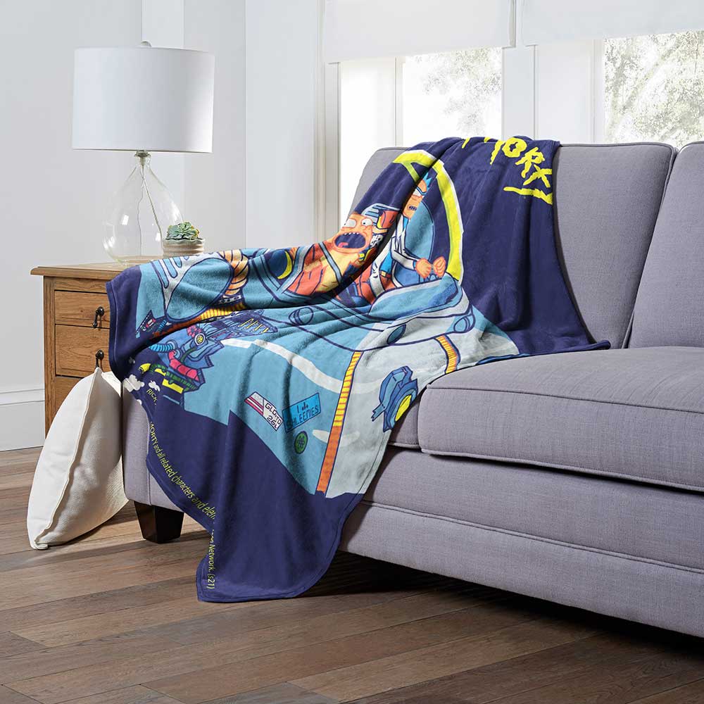 Warner Bros. Rick and Morty Falling Apart Silk Touch Throw Blanket 50x60 Inches