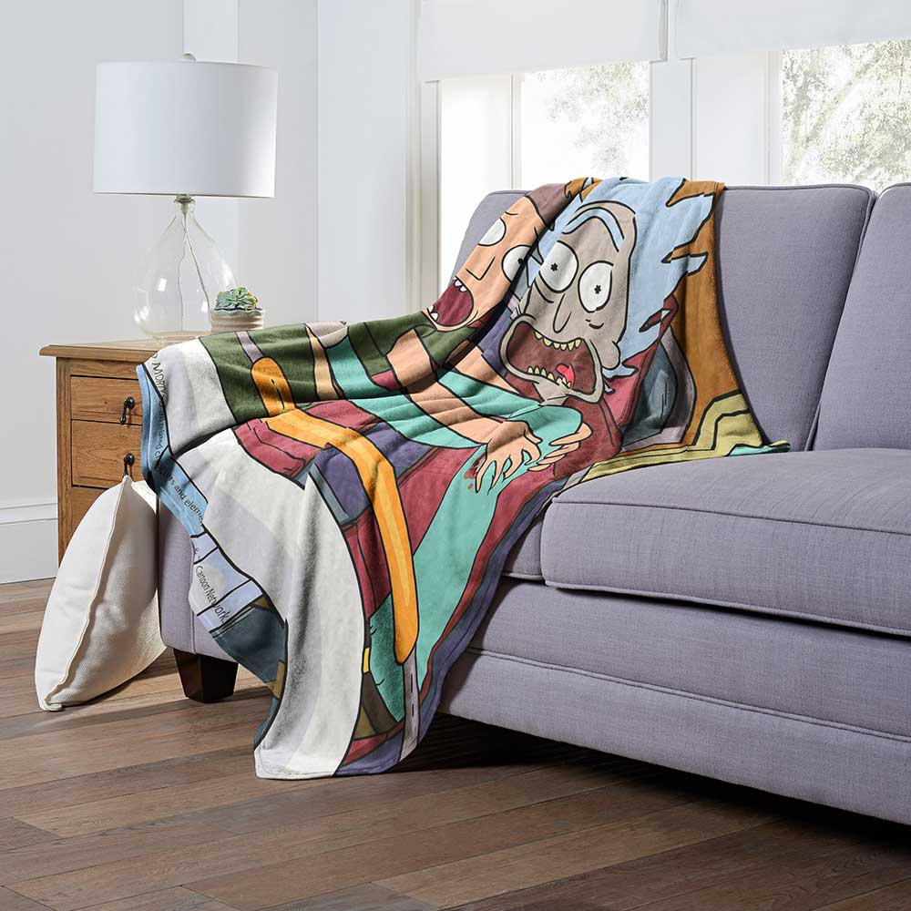 Warner Bros. Rick and Morty Hold On Silk Touch Throw Blanket 50x60 Inches