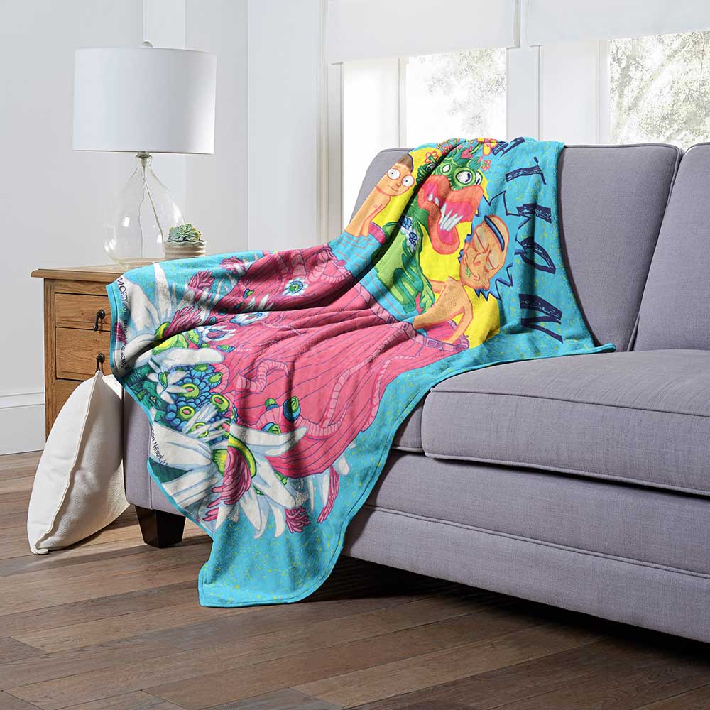 Warner Bros. Rick and Morty Ricklaxation Silk Touch Throw Blanket 50x60 Inches