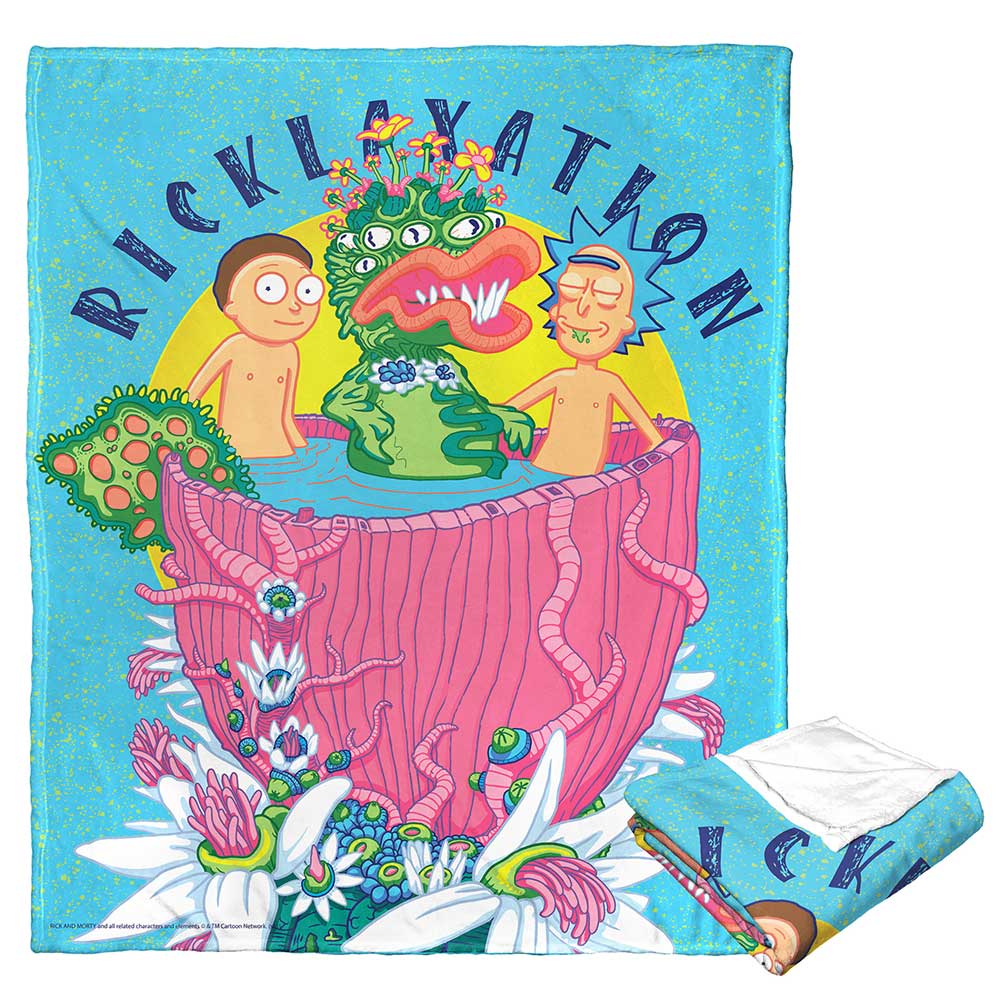 Warner Bros. Rick and Morty Ricklaxation Silk Touch Throw Blanket 50x60 Inches