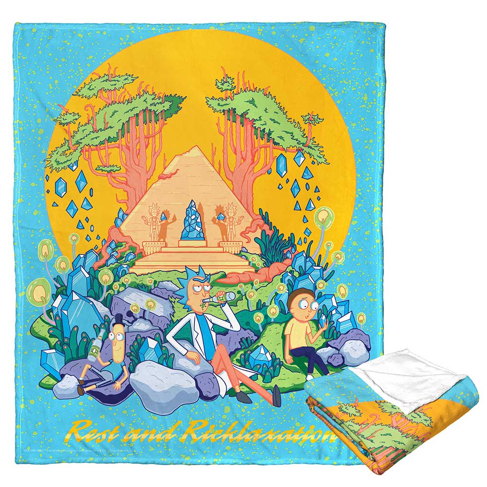 Warner Bros. Rick and Morty Ricktanical Silk Touch Throw Blanket 50x60 Inches