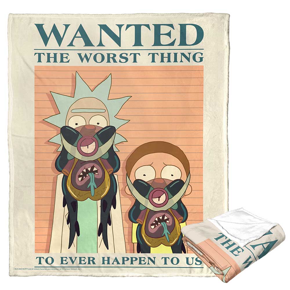 Warner Bros. Rick and Morty The Worst Thing Silk Touch Throw Blanket 50x60 Inches