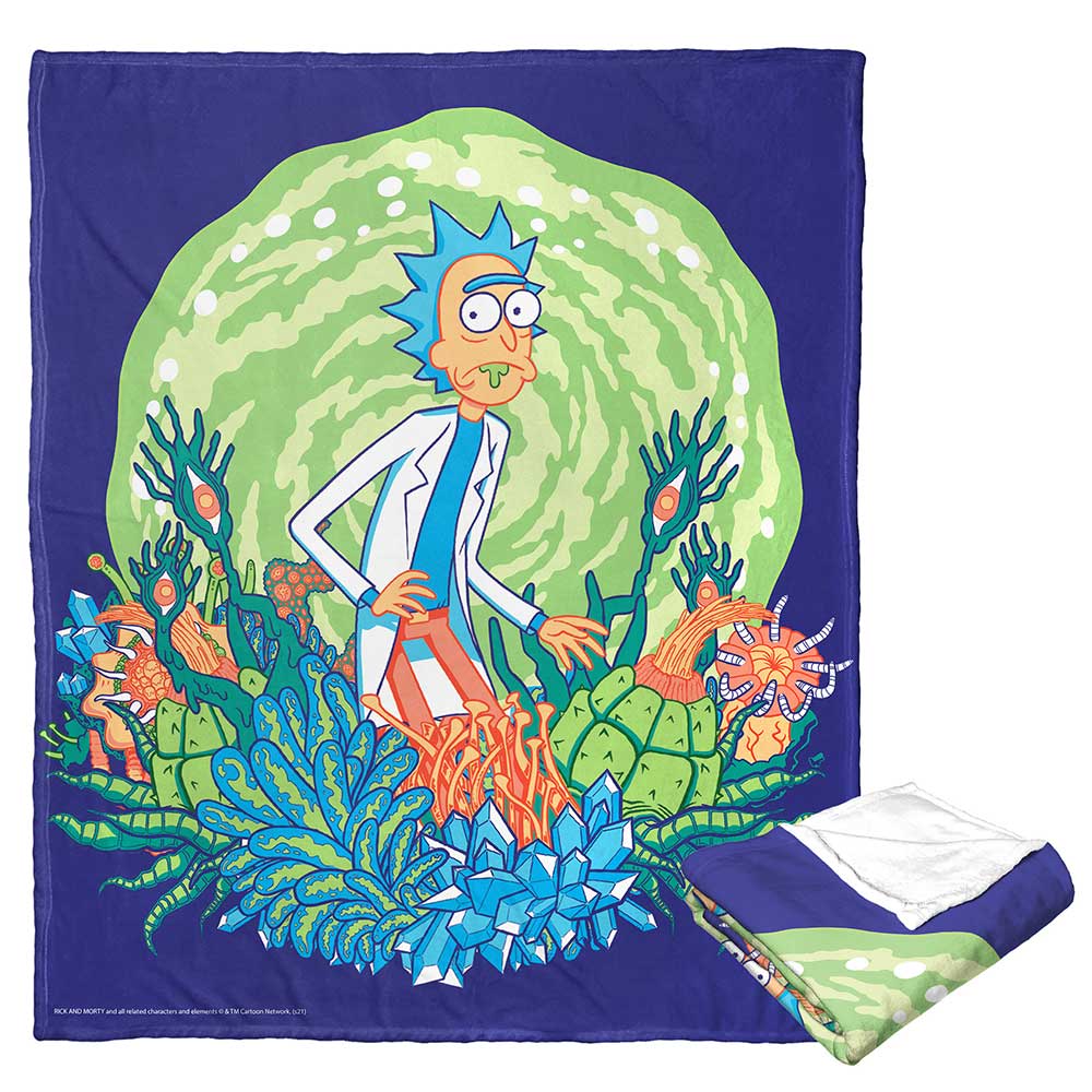 Warner Bros. Rick and Morty Where Is Rick Silk Touch Throw Blanket 50x60 Inches
