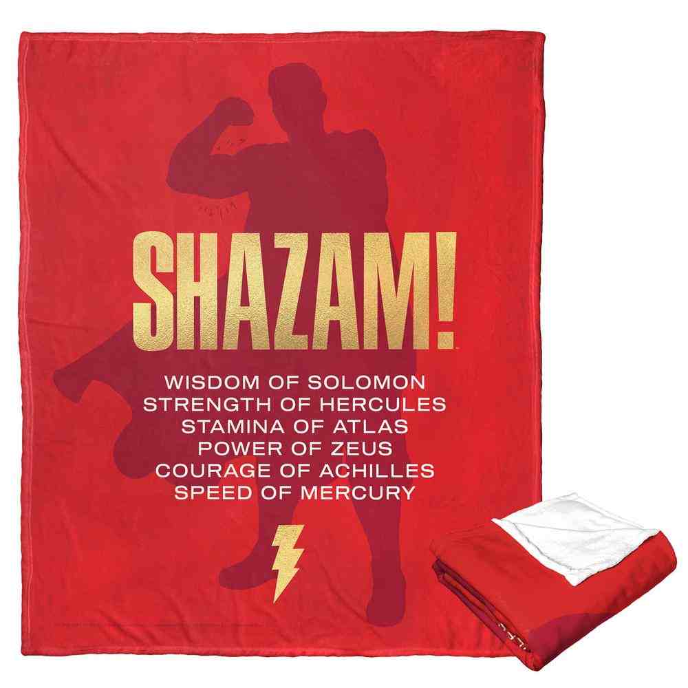 Warner Bros. DC Comics Shazam List Of Powers Silk Touch Throw Blanket 50x60 Inches