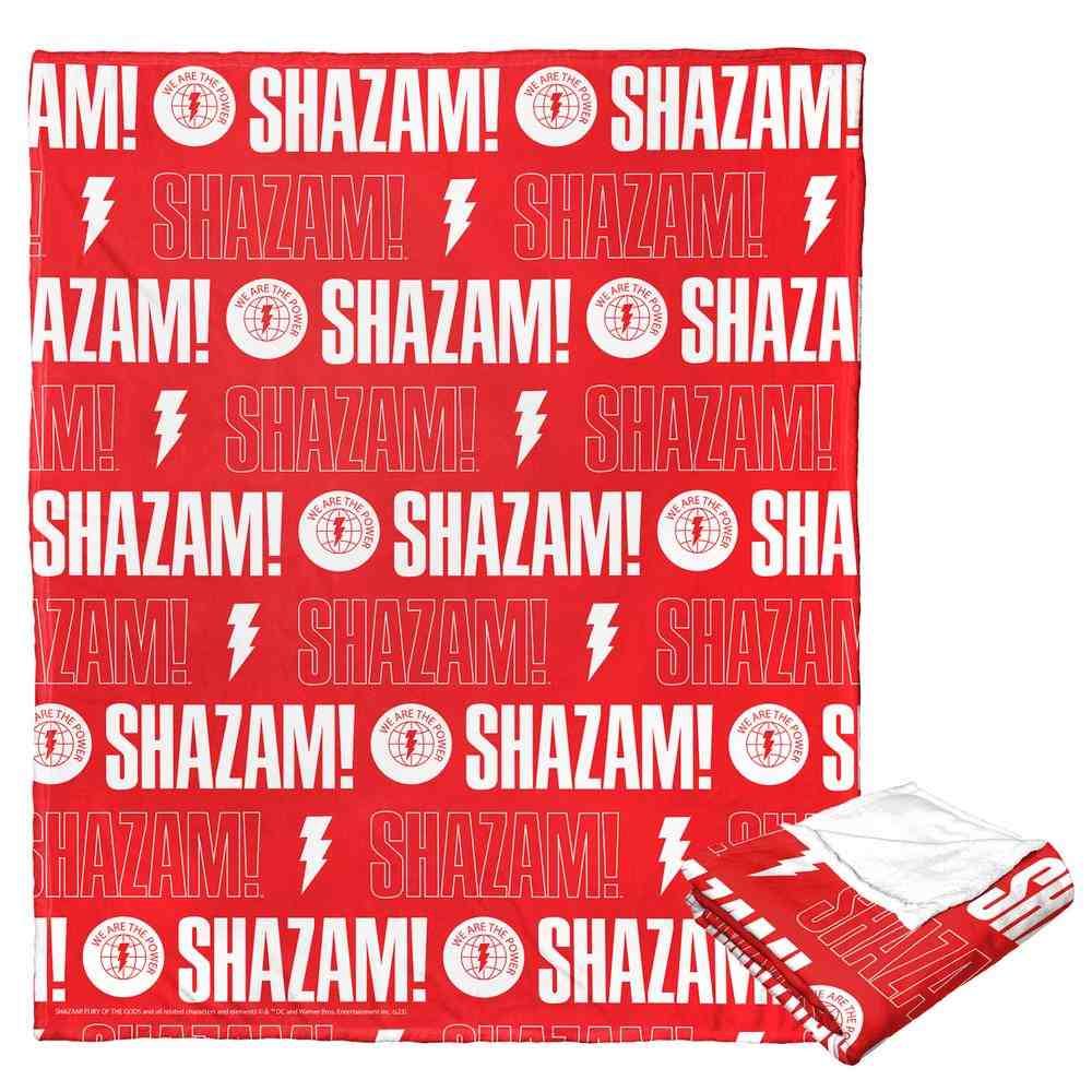 Warner Bros. DC Comics Shazam Shazam Pattern Silk Touch Throw Blanket 50x60 Inches
