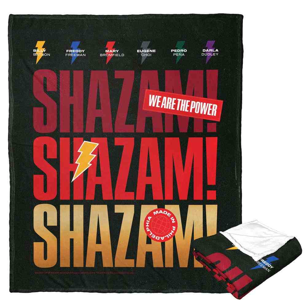 Warner Bros. DC Comics Shazam Triple Shazam Silk Touch Throw Blanket 50x60 Inches