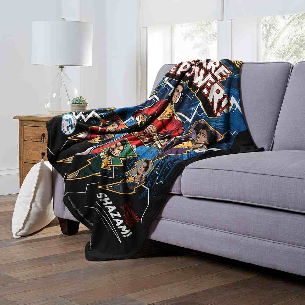 Warner Bros. DC Comics Shazam We Are The Power Silk Touch Throw Blanket 50x60 Inches