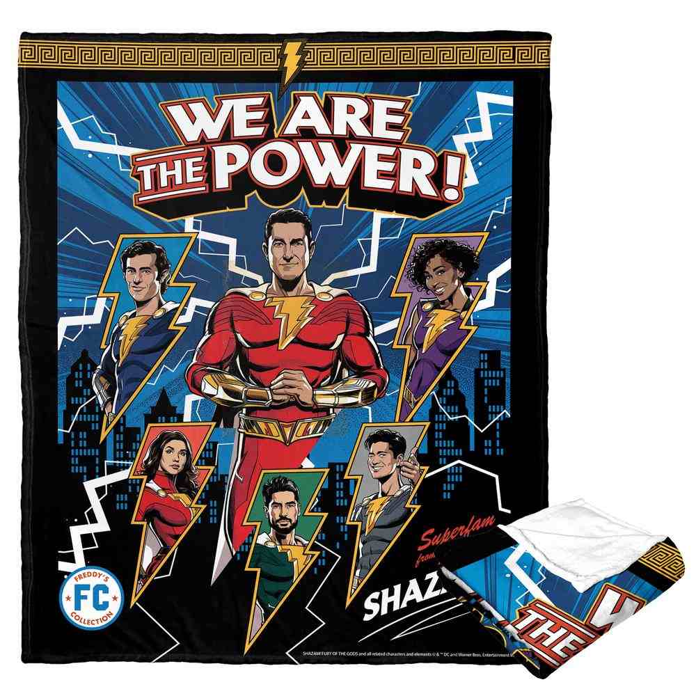 Warner Bros. DC Comics Shazam We Are The Power Silk Touch Throw Blanket 50x60 Inches