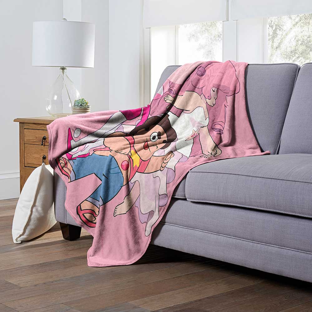 Cartoon Network Steven Universe Three Stages Of Pink Silk Touch Throw Blanket 50x60