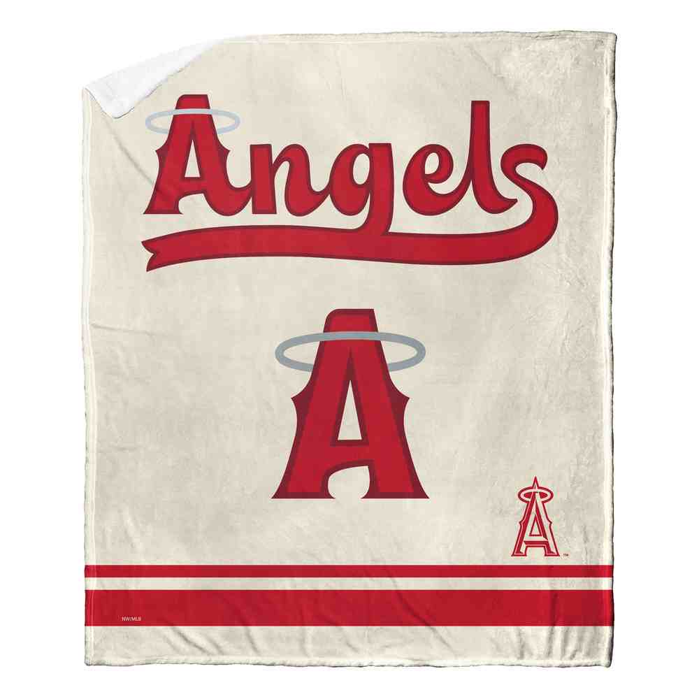 MLB Los Angeles Angels City Connect Silk Touch Sherpa Throw Blanket 50x60 Inches