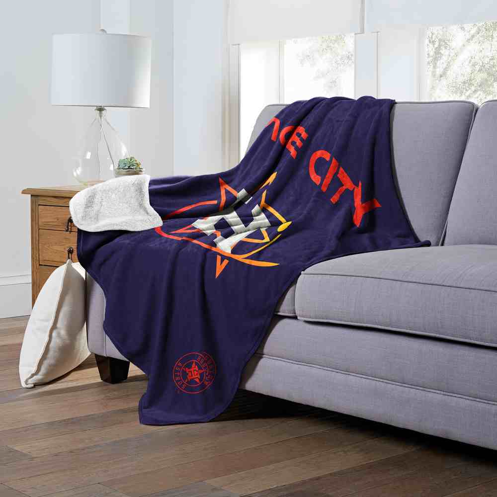 MLB Houston Astros City Connect Silk Touch Sherpa Throw Blanket 50x60 Inches