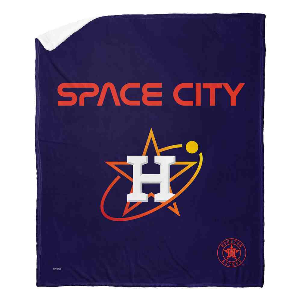 MLB Houston Astros City Connect Silk Touch Sherpa Throw Blanket 50x60 Inches