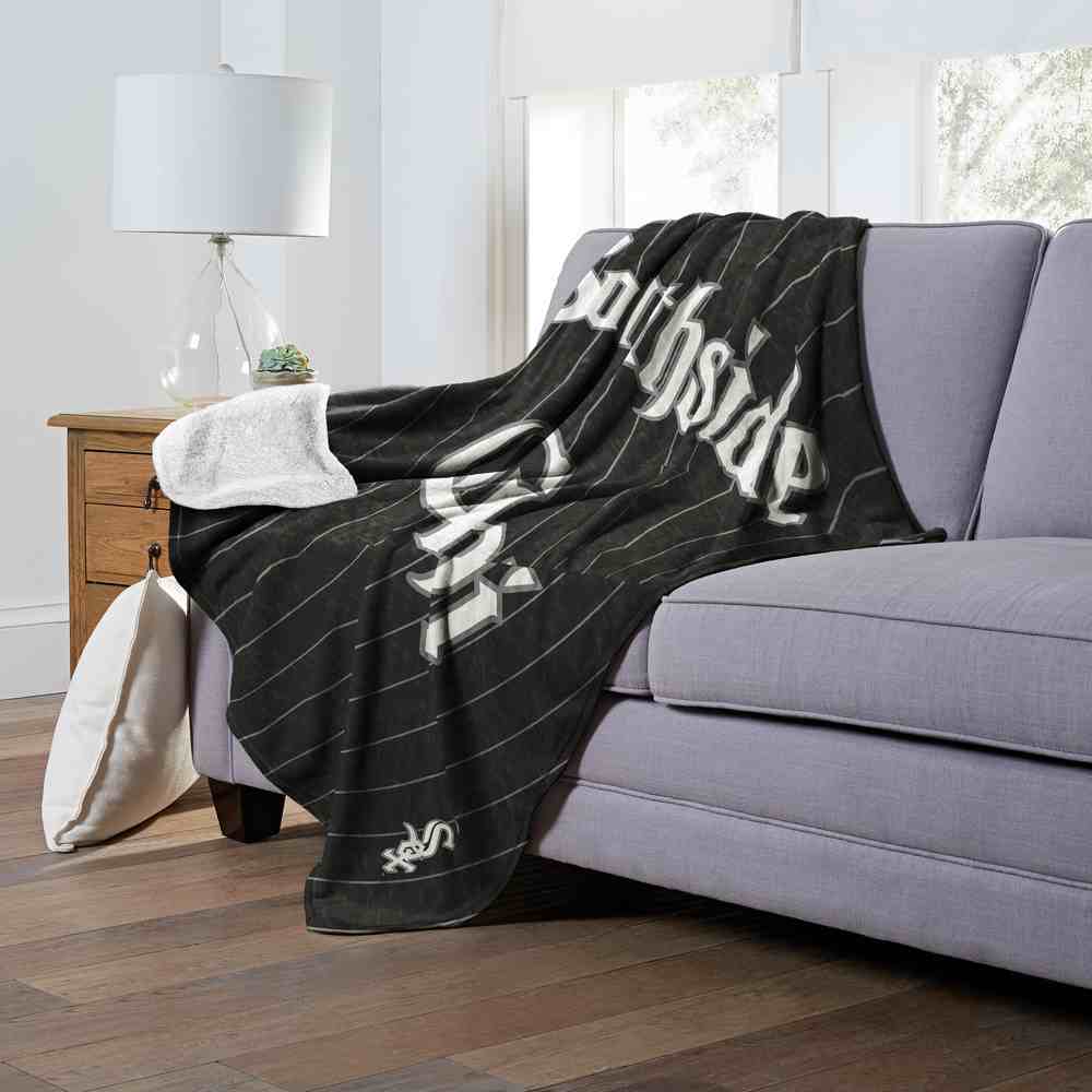 MLB Chicago White Sox City Connect Silk Touch Sherpa Throw Blanket 50x60 Inches