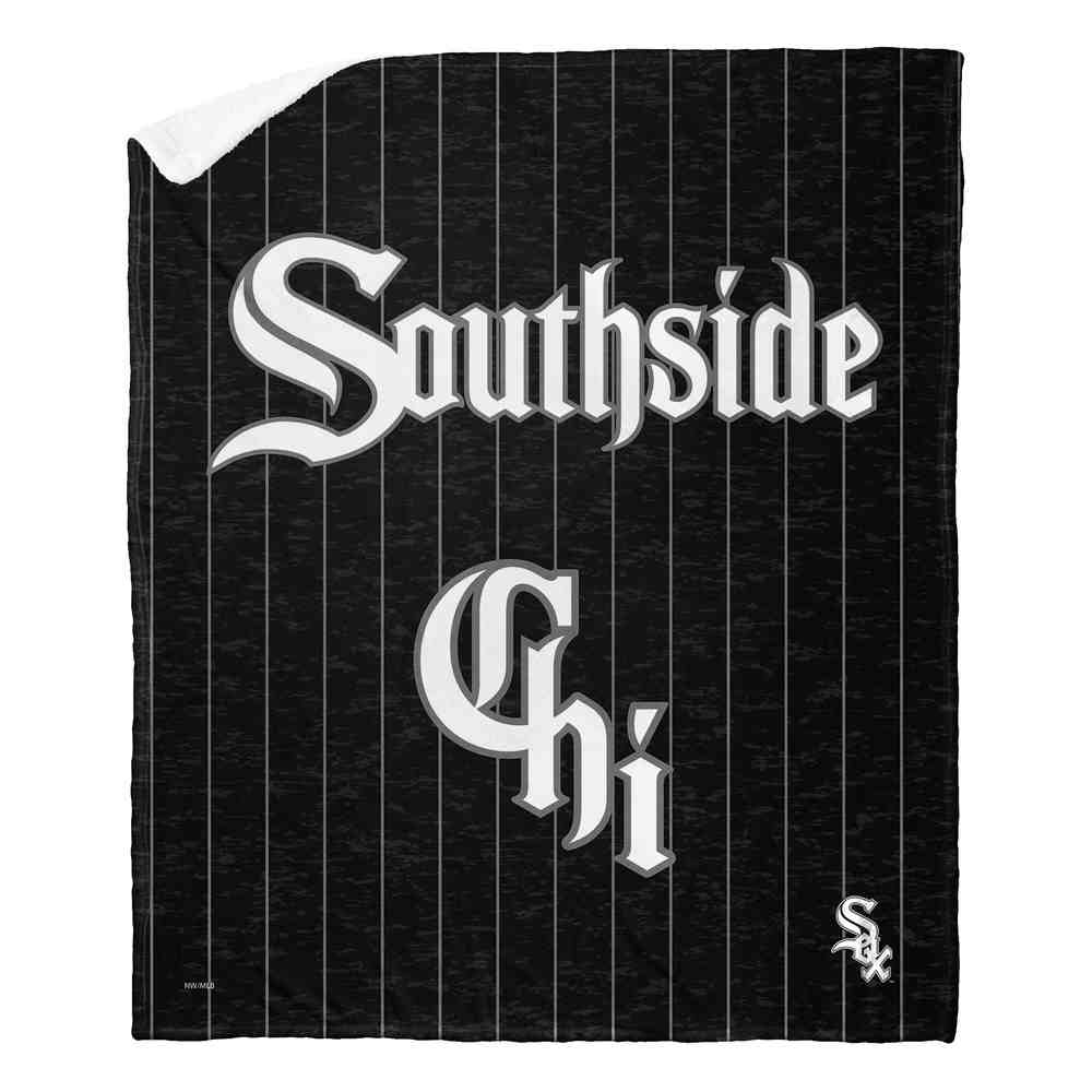 MLB Chicago White Sox City Connect Silk Touch Sherpa Throw Blanket 50x60 Inches
