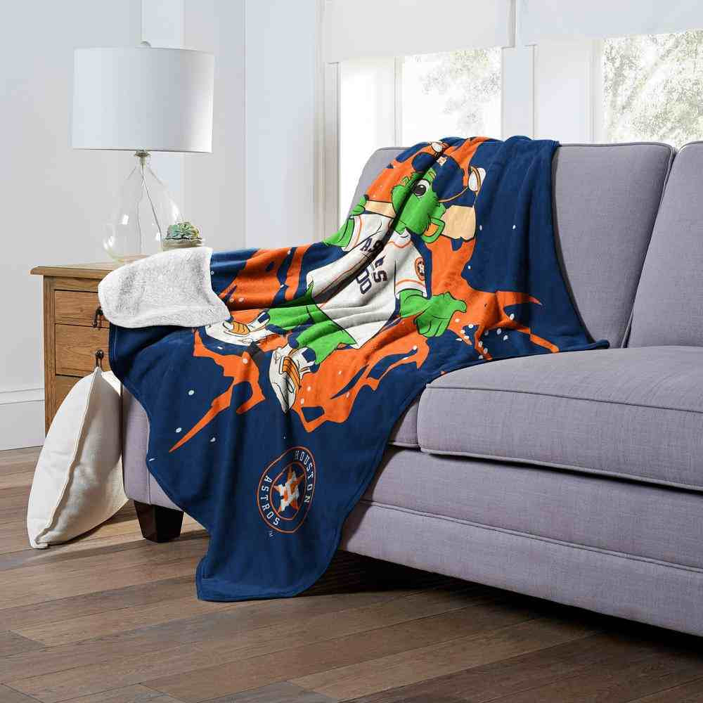 MLB Houston Astros Mascot Silk Touch Sherpa Throw Blanket 50x60 Inches
