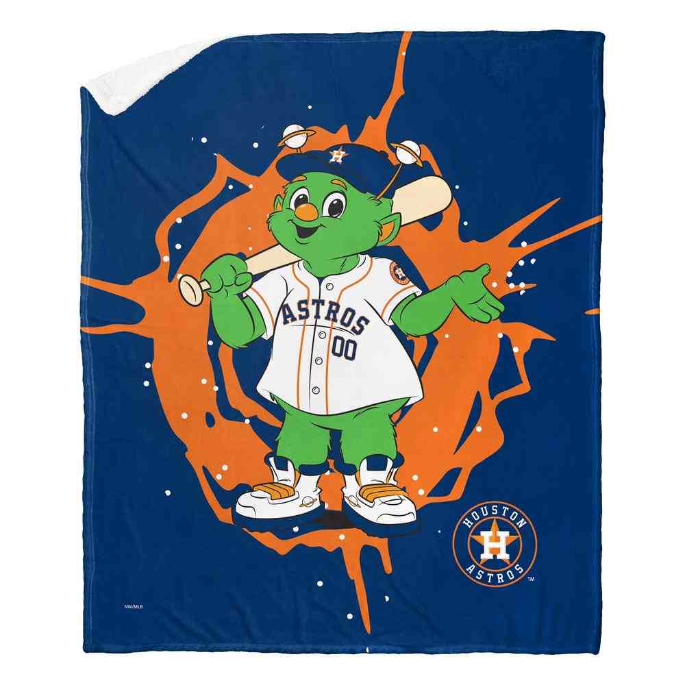 MLB Houston Astros Mascot Silk Touch Sherpa Throw Blanket 50x60 Inches