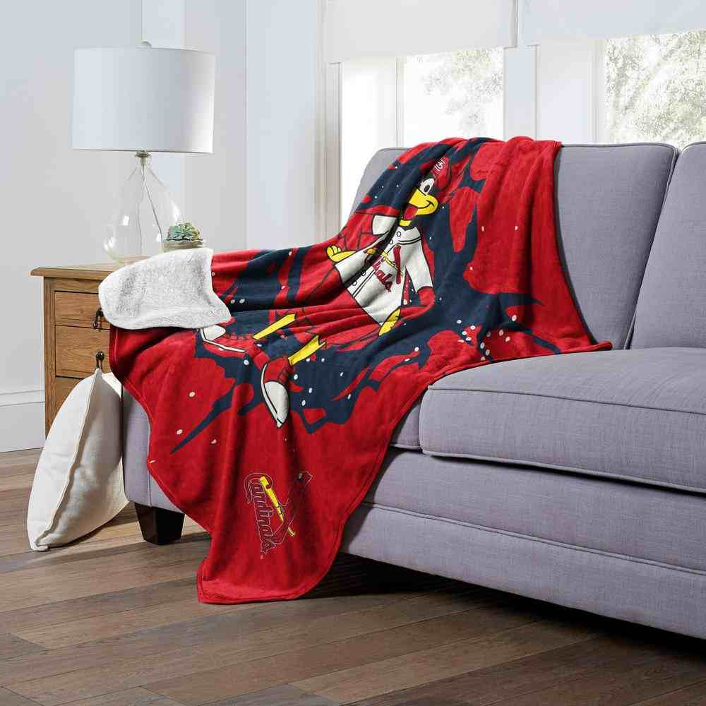 MLB St. Louis Cardinals Mascot Silk Touch Sherpa Throw Blanket 50x60 Inches