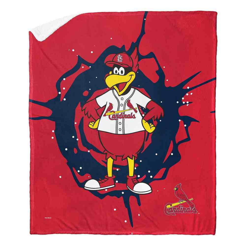 MLB St. Louis Cardinals Mascot Silk Touch Sherpa Throw Blanket 50x60 Inches