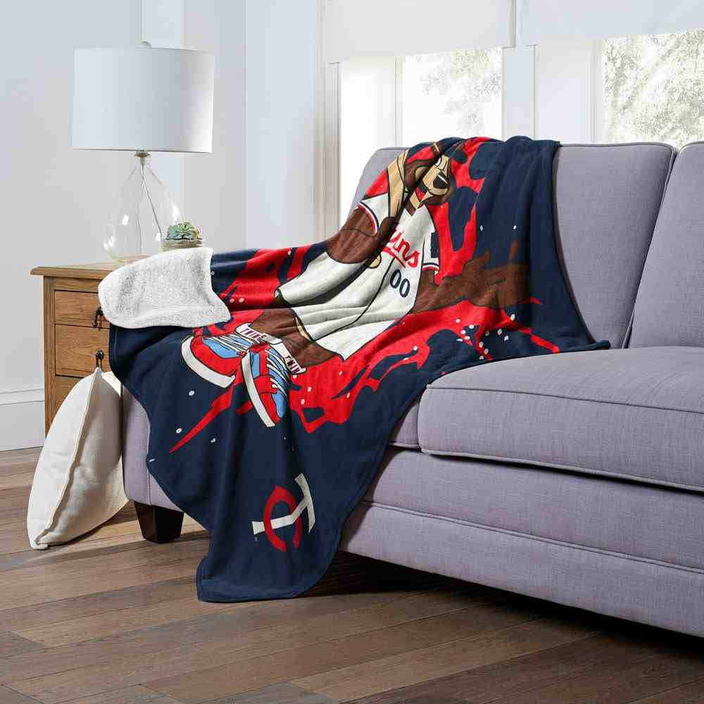 MLB Minnesota Twins Mascot Silk Touch Sherpa Throw Blanket 50x60 Inches
