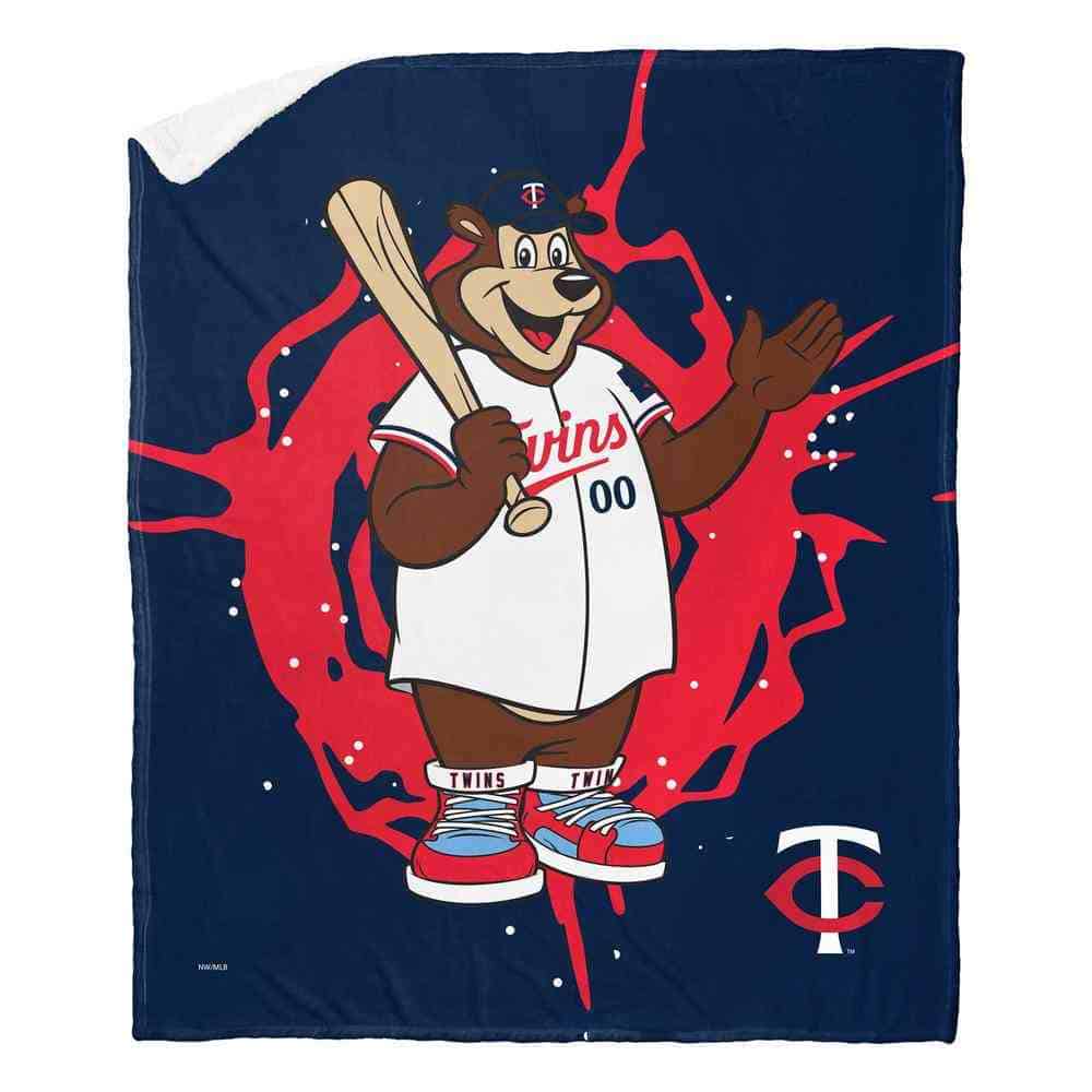 MLB Minnesota Twins Mascot Silk Touch Sherpa Throw Blanket 50x60 Inches