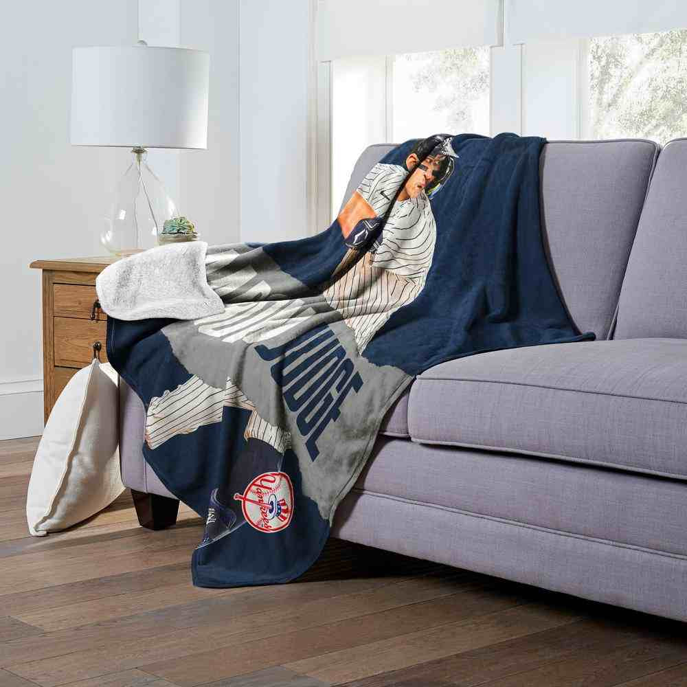 MLB New York Yankees Aaron Judge Silk Touch Sherpa Throw Blanket 50x60 Inches