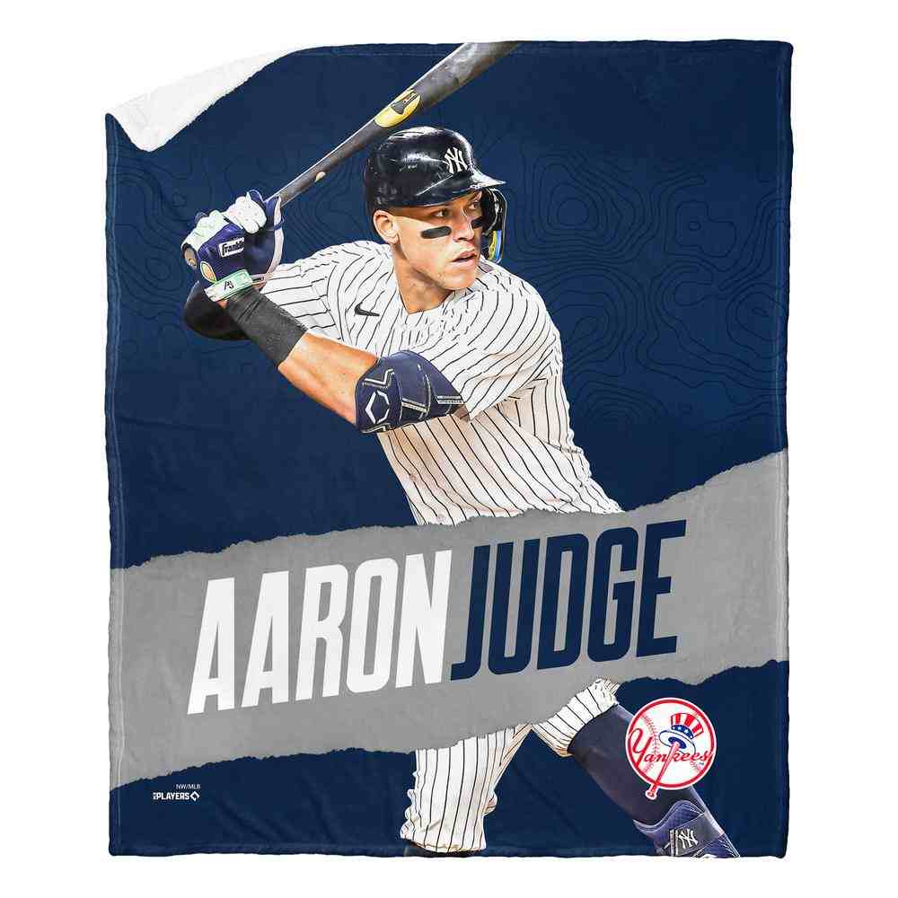 MLB New York Yankees Aaron Judge Silk Touch Sherpa Throw Blanket 50x60 Inches